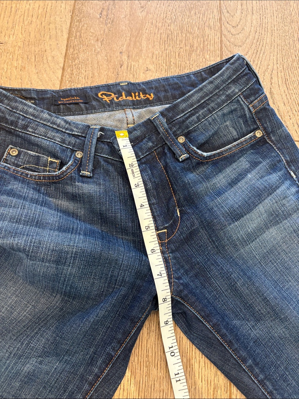 Fidelity Denim Hyacinth Low rise Trouser Jeans Dark Wash Size 26 worn vintage - Picture 4 of 13